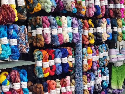 Colourway display from Nerds with Needles