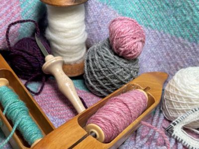 Briggs & Little Woolen Mills - photo of a bundle of multiple skeins of yarn