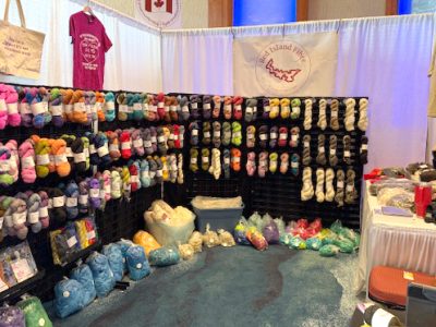 Red Island Fibre, vendor booth during an event