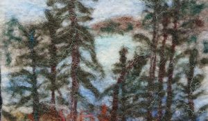 Felted landscapes sample from Toos Omtzigt - PEI Fibre Festival Instructor 2026.