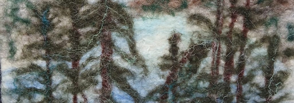 Felted landscapes sample from Toos Omtzigt - PEI Fibre Festival Instructor 2026.